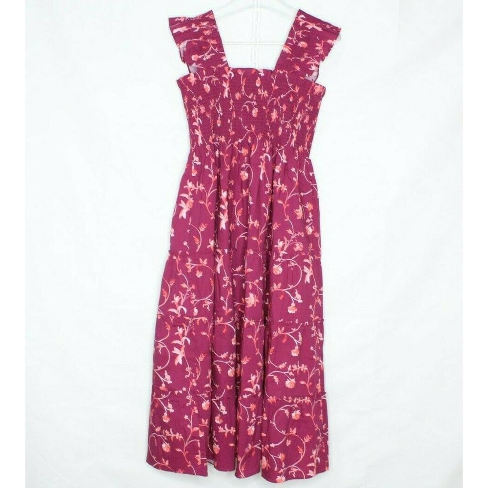 Hill House The Ellie Nap Dress Burgundy Botanical Women's Dresses  Size XS, S - Picture 6 of 10